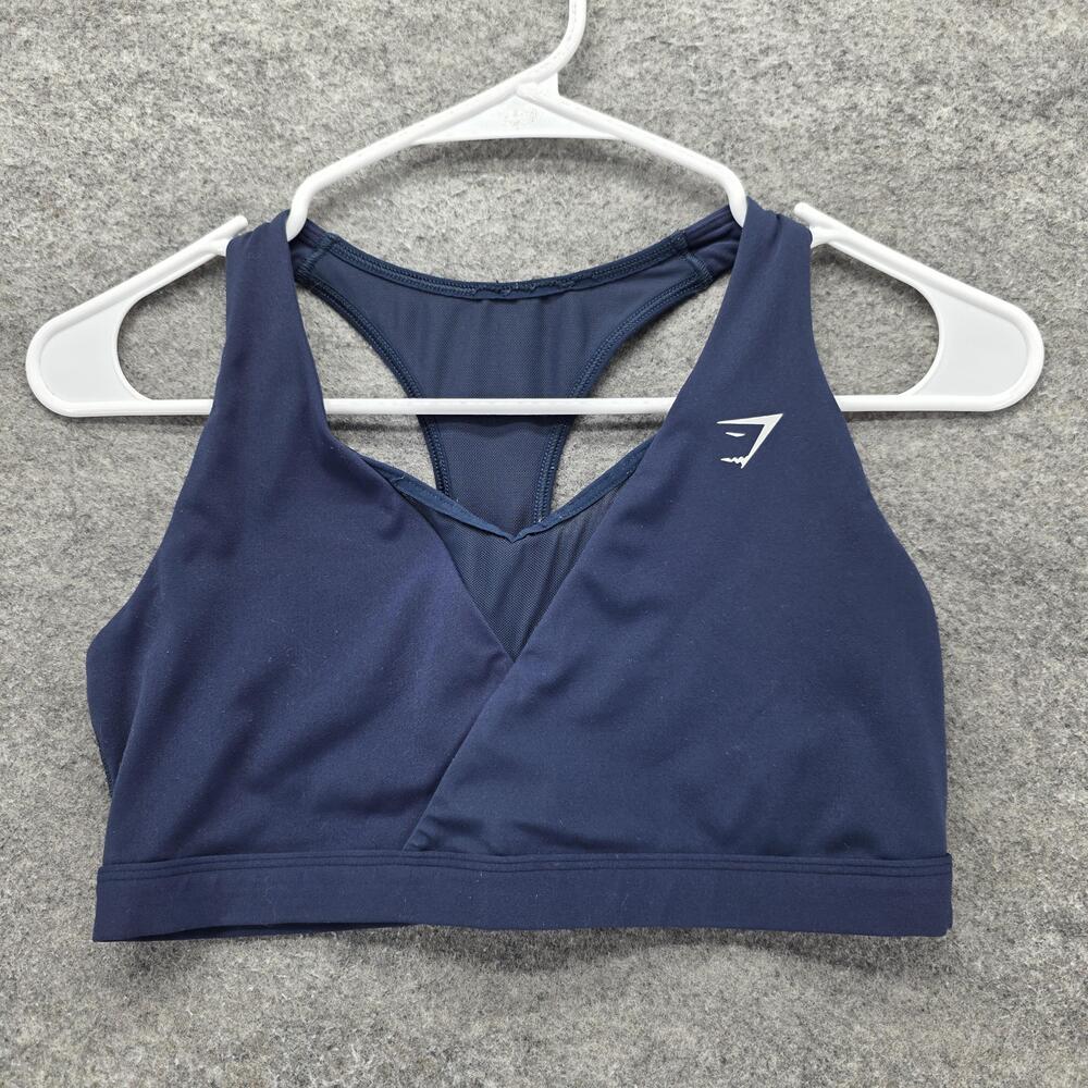 Gymshark Sports Bra Womens M Blue Racerback Mesh Lightly Lined Medium Support
